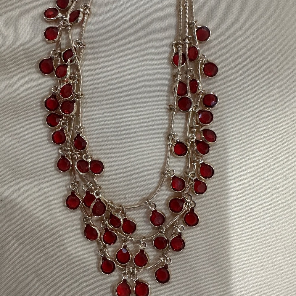 Elegant Red Gemstone Necklace